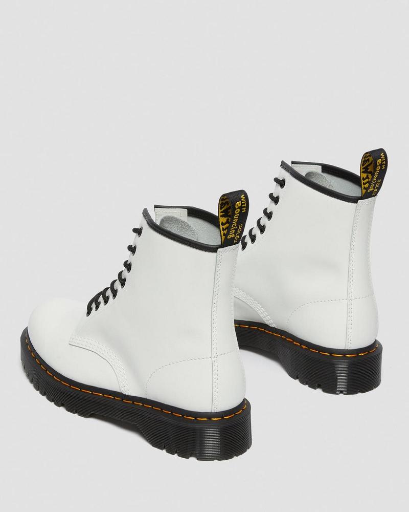 Men's Dr Martens 1460 Bex Smooth Leather Platform Boots White | AU 551ILH